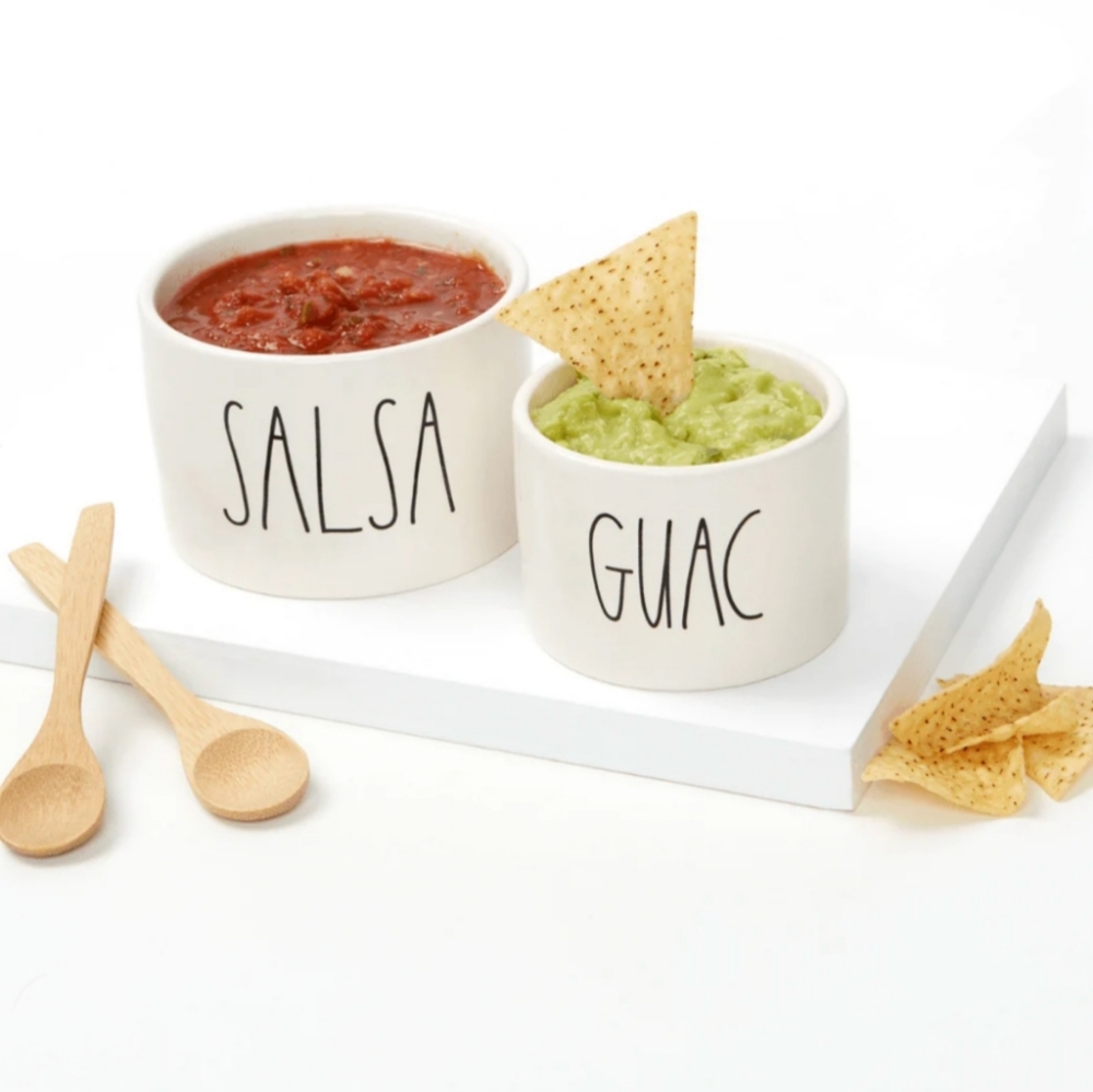 Rae Dunn  Guac + Salsa Set + 2 spoons